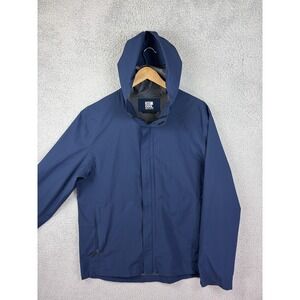 32 Degrees Cool Jacket Mens Large Blue Hooded Windbreaker Full Zip Lightweight